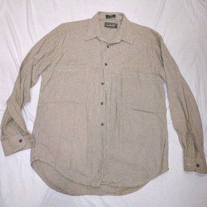SUTTER  CREEK BY LEVI STRAUS LIGHT FLANNEL HOUNDSTOOTH MENS BUTTON SHIRT SIZE M